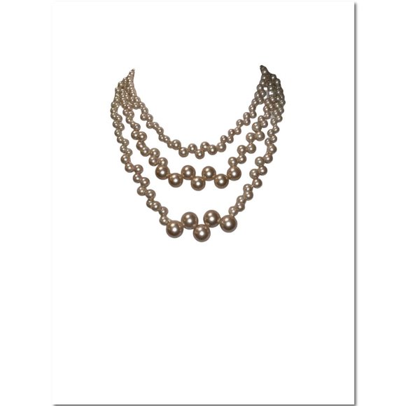 Lia Sophia Faux Pearl Bib Statement Necklace Multi Strand Pearls EUC - Picture 2 of 3